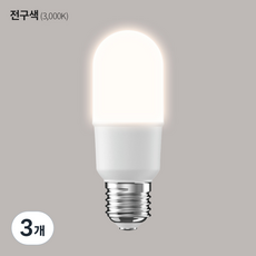 장수램프 LED 전구 스틱램프 10W 플리커프리 KS 1등급효율, 전구색, 3개