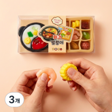 훠궈 말랑이 스퀴시 스트레스해소 집중력향상 쫀득 주물럭, 3개