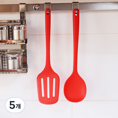 헤스타 국내산 파스텔 실리콘 볶음스푼 밥주걱 열탕소독가능 조리도구 주방 요리 위생 볶음밥 밥풀안묻는 주걱, 머스타드, 5개