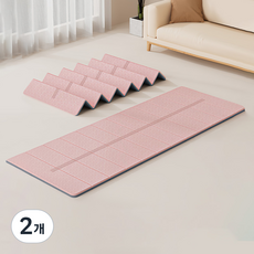 Annisely 요가매트 홈트 접이식 6mm, 2개, 핑크