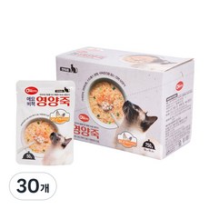펫퍼스 애묘비책 영양죽 고양이죽 사료 보양식 닭고기 참치 연어 가쓰오부시, 30개, 50g, 닭고기+가쓰오부시