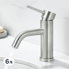 준앤코 스테인리스 세면대 수전 원홀 세면수전 욕실 화장실 수도꼭지, 6개