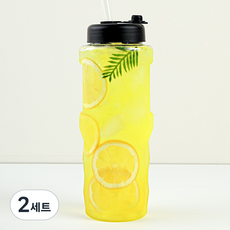 다이아 손잡이보틀 차량용 텀블러 아이스커피컵, 버블캡(스무디형), 검정, 2세트, 1세트