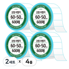 제이팩 감열 롤 라벨지 60 x 50mm 600매 4개, 2세트