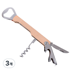 펄스프로 만능 와인 맥주 오프너, 오크 내츄럴, 3개