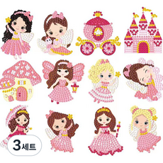 닉스토이 캐릭터 보석 십자수 스티커 만들기 DIY 세트, 3세트