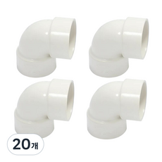 JG산업 (정품) 국산 PVC 엘보 ㄱ자 앨보 90도 75파이 75A 75mm 연결 엘보, 20개