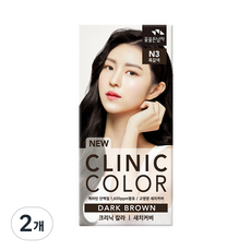 꽃을든남자 크리닉 새치 염색약, 2개, N3 흑갈색