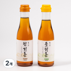 현가네 저온압착 100% 통깨 참기름 들기름 2종세트, 2개, 350ml
