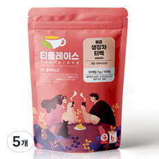 티플레이스 국산 100% 볶은 생강차 삼각티백 50티백 전통차 허브차, 5개, 50개입, 1g