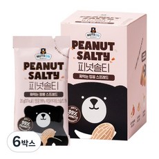 무가당 땅콩버터 짜먹는 넛버터 스프레드 스틱 피넛솔티, 6박스, 200g