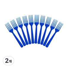 피플스파티 플라스틱 파티 포크, 블루, 2개, 30개입