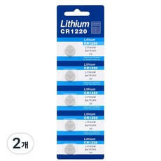 치프몰 CR1220 3V 리튬 건전지 코인 배터리, 2개, 5개입