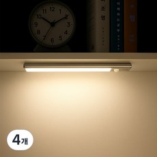 파카이라이트 무타공 슬림 엣지 알루미늄합금 터치식 LED 센서등 23cm, 4개, 실버