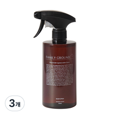 패밀리그라운드 정전기방지 냄새제거 섬유탈취제 항균 룸스프레이 비건 편백수 피톤치드 100%, 3개, 500ml