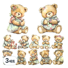 예쁜 곰 냅킨 20장 K-28-029, 3세트, 20개, 혼합색상