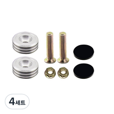 국산 오토바이 티탄재질 번호판볼트 세트, 블랙, 4세트