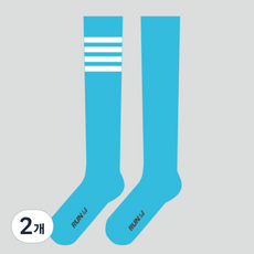 디망 러닝 여성 컬러풀 장목 니삭스 양말, 2개, 에너지오션블루