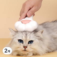 더사바 고양이 브러쉬 그루밍, 화이트, 2개