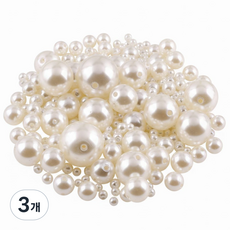 진주 구슬 500개 (6mm/5mm/4mm/3mm) - 비즈 팔찌 만들기 악세사리 부자재, 아이보리, 3mm, 3개