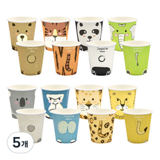 정글종이컵 184ml, 5개, 200개입