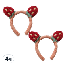 리빙듀오 파티 머리띠 인생네컷 소품 생일 할로윈 놀이공원, 4개, 투딸기 머리띠