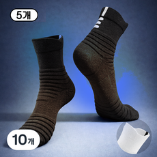 코지덴 무압박 U자형 발목 족저근막염 발바닥 통증 완화 두꺼운 기능성 러닝 스포츠 양말, 블랙, 10개