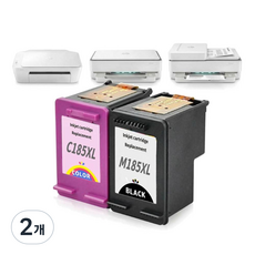 삼성 SL-J1780W 잉크 호환 SL-J1780DW SL-J1685 SL-J1683 프린터기, 2개, C185XL 컬러 대용량 잉크