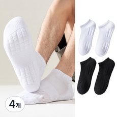 쿠션 스포츠 러닝 단목 발목 양말, 4개, 화이트