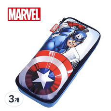 마블 캡틴아메리카 액션 필통 MV0143, 블루, 3개