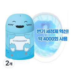 에코리멤버 상어 변기세정제 고체형, 700ml, 2개