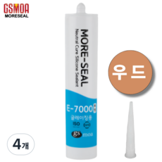 지엠코리아 E-7000 일반용 우드색 실리콘 실란트 270ml 노즐포함, 4개