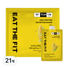 잇더핏 단백질 쉐이크 1주 플랜 옥수수맛, 40g, 21개