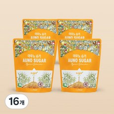 아우노슈가 유기농 비정제 미네랄 사탕수수 원당 설탕, 16개, 320g