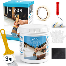 LJL 초강력 녹전환 페인트 녹 방청제 코팅제 녹제거 녹방지 페인트 녹변환제 스텐 철문 철판 금속 초강력 녹 제거제, 회색, 3개, 500ml