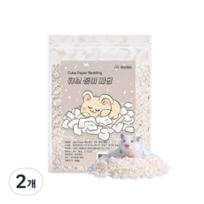 레이지플래닛 햄스터 소동물용 대용량 큐브 종이 베딩, 450g, 2개