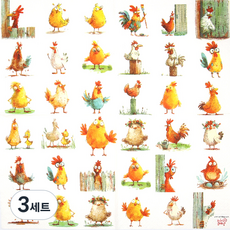 꼬꼬 귀여운병아리 냅킨, 3세트, 20개입, 믹스