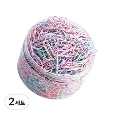 마카롱 컬러 클립 작은 사이즈의 클립(29mm) 감성컬러 스틸 클립 세트로 사무실 학교 문서정리 및 일상용(박스당 500PCS), 2세트, 500개입