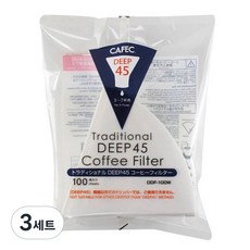 카펙 딥 콘 커피종이필터 DEEP45전용 화이트 3~7인용 화이트 DDF-100W, 3세트, 100개입 3세트, 100개입