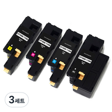 모노테크 제록스 호환토너 세트 CP105B CP115W, 3세트, 검정+파랑+빨강+노랑