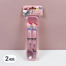 산리오 식기 큐티 포크 스푼 2종, 2세트, 헬로키티