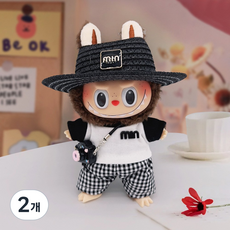 귀여운 소품 라부부 인형옷 세트, 2개, DSYJ 모자 화이트