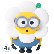 유니버셜 미니언즈 플라워 밥 피규어 차량용 송풍구형 새차선물 귀여운차량용품 데이지밥, 4개, 화이트 플로랄