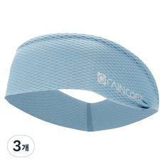 레인코어 메쉬 스포츠 헤어밴드 5가지 컬러 (국내생산) 프리미엄 쿨링 남성 여성 헤드밴드 땀흡수 머리띠 러닝 헬스 등산 축구 테니스, SKYBLUE, 3개