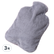 [가비앤코] 보온 물주머니 핫워터팩 찜질팩 핫팩 2L + 그레이 보들커버, 3개