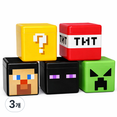 웰키 자석 블럭 마인크래프트 마그네틱 보관함 케이스 정리함 TNT 스티브 피규어, 3개, TNT보관함