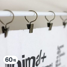 (30개) 버니쉬 커튼링집게 (지름 2cm) 빈티골드, 60개