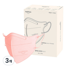 힐타임 코코핏 KF94 컬러 마스크 소형L 새부리형 숨쉬기편한, 25매입, 3개, 코랄오렌지