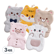 동물 주방 고리수건, 3세트