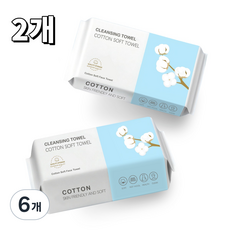 Aimbuck 도톰하고 부드러운 일회용 페이스타올 200x200mm, 6개, 100매